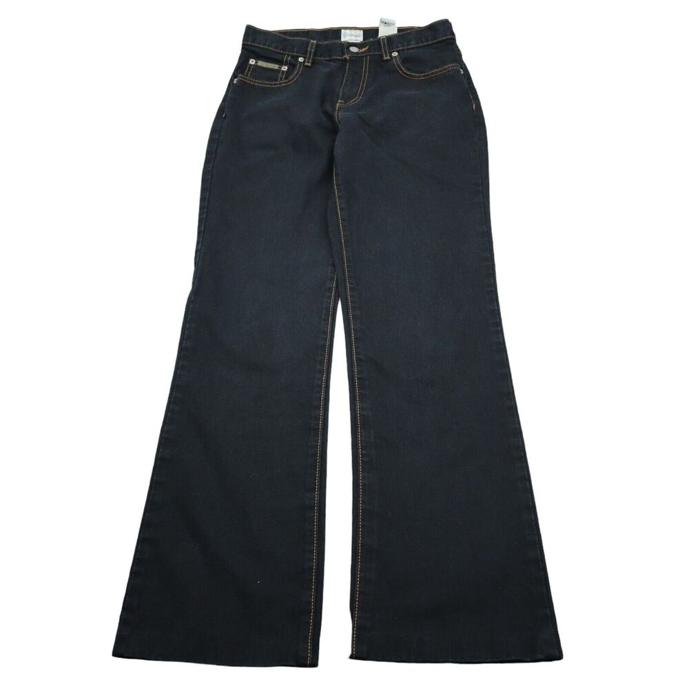 Calvin Klein Pants Womens 4 Black Mid Rise 5 Pocket Design Bootcut Leg Jeans